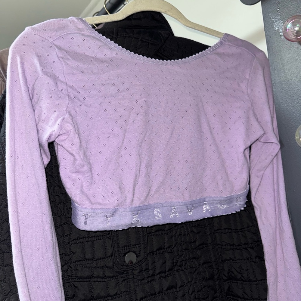 Savage X Fenty Lavender Long Sleeve Crop Top